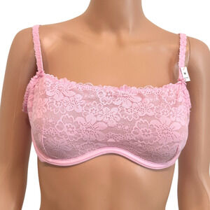 PINK Victoria’s Secret large Wink unlined lace scoop bra BC3 3252